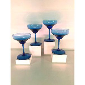 Vintage Cobalt Blue Margarita Glasses